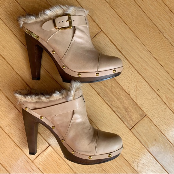 BCBG Camel Leather Clogs NWT - Picture 3 of 7